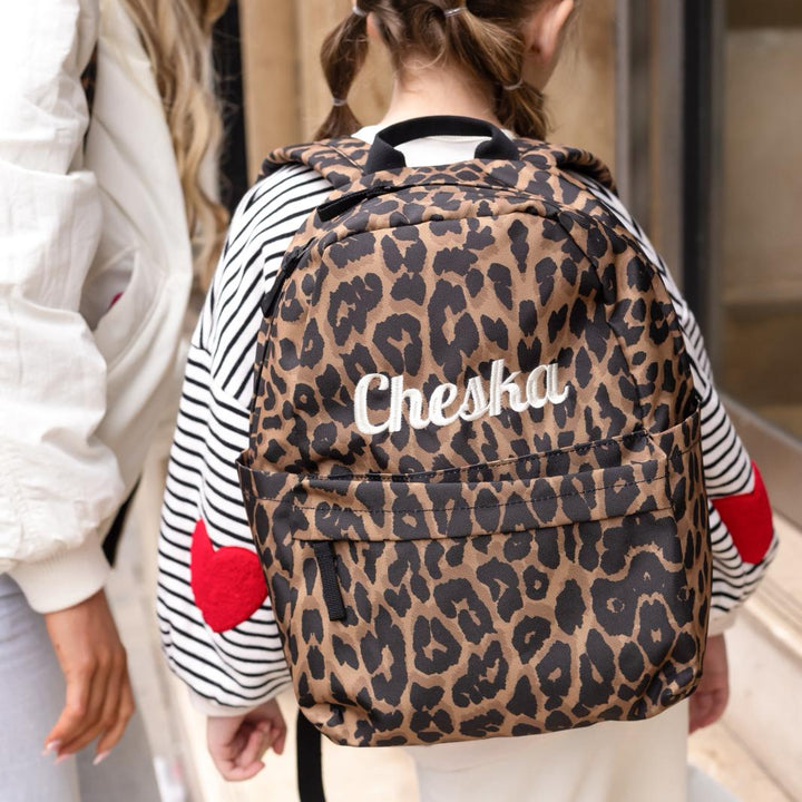 Mini Leopard Print - Backpack - Embroidered