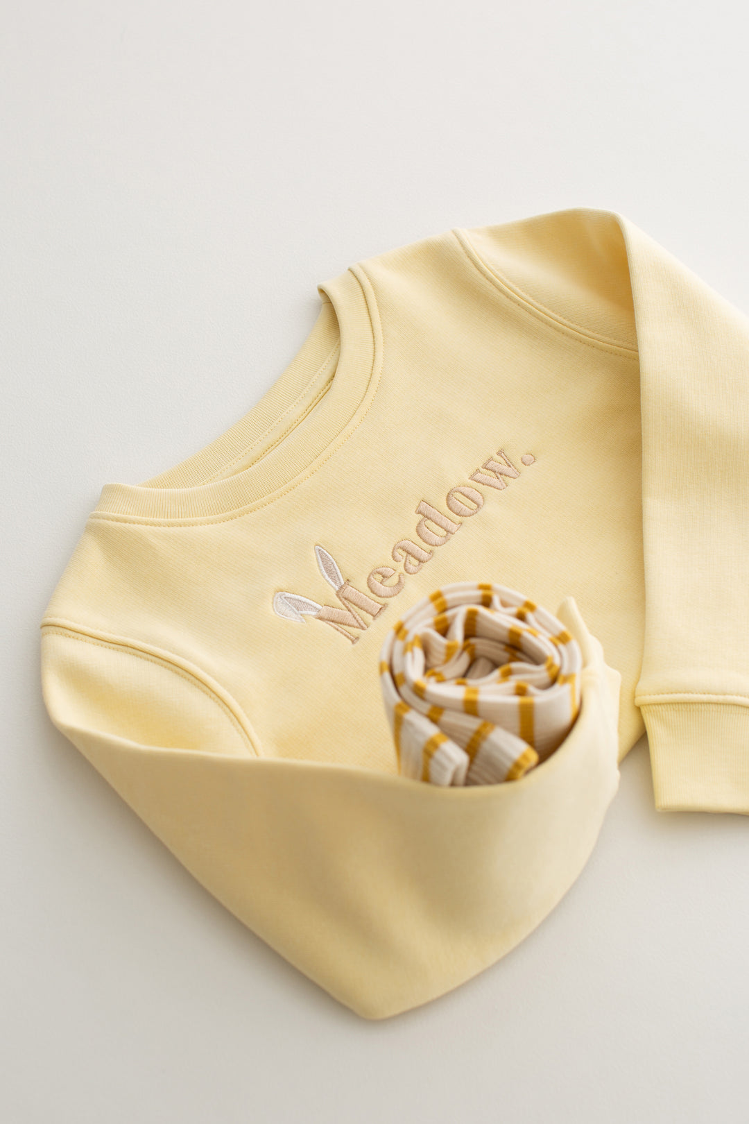 Yellow striped Ribbed Leggings