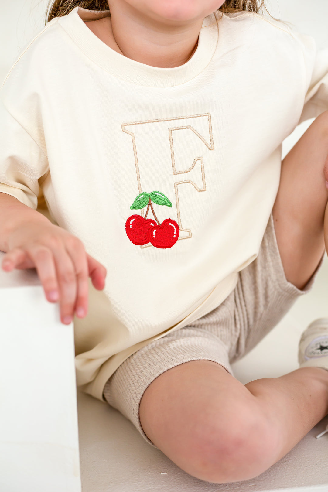 Initial Cherry Tshirt - Embroidered
