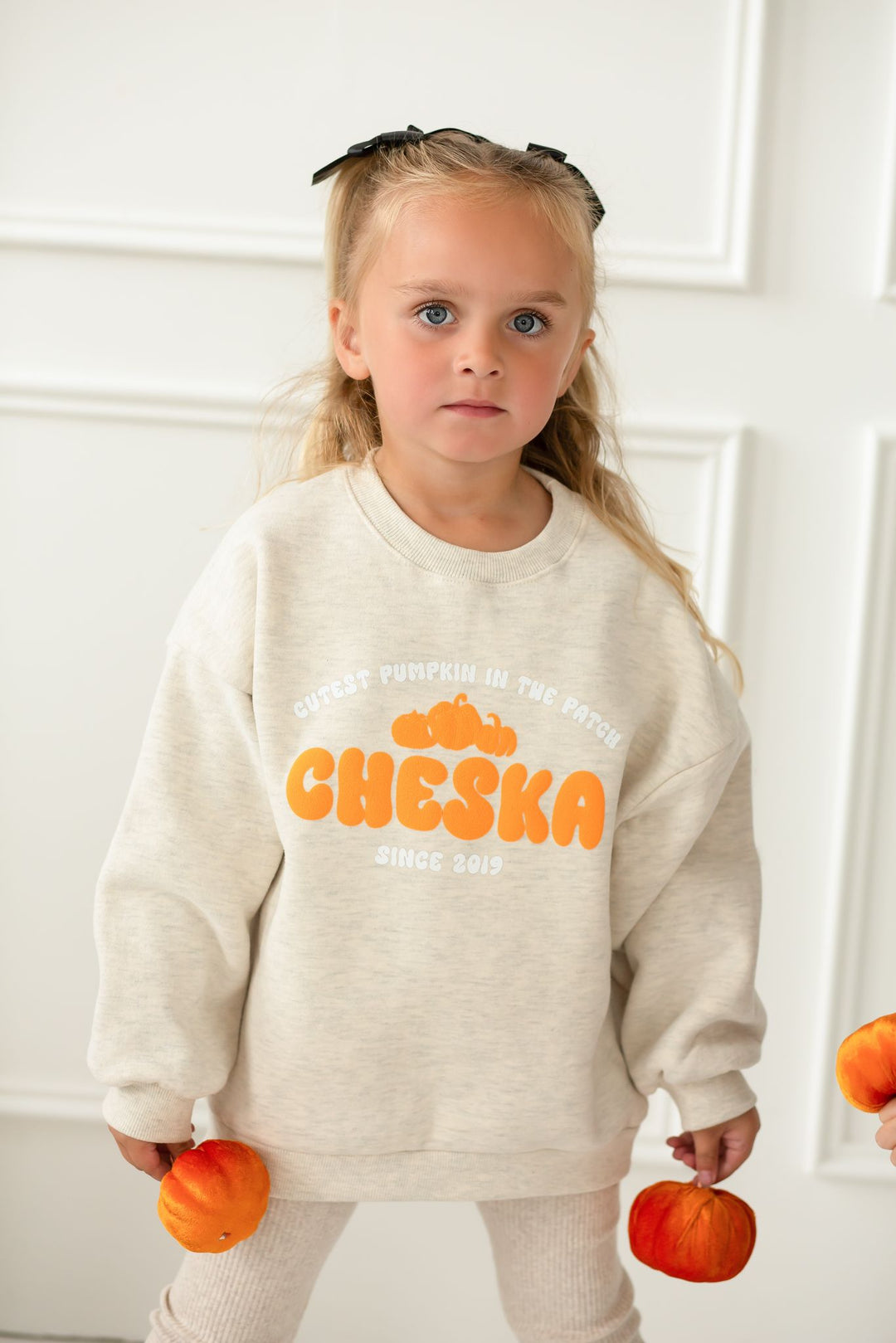 Pumpkin Oatmilk Oversized Sweatshirt - bubble print