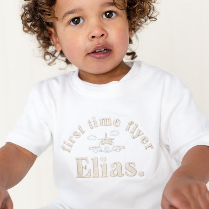 Mini/First Time Flyer Short set - Embroidered