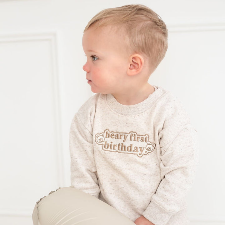 Beary First birthday sweatshirt - embroidered