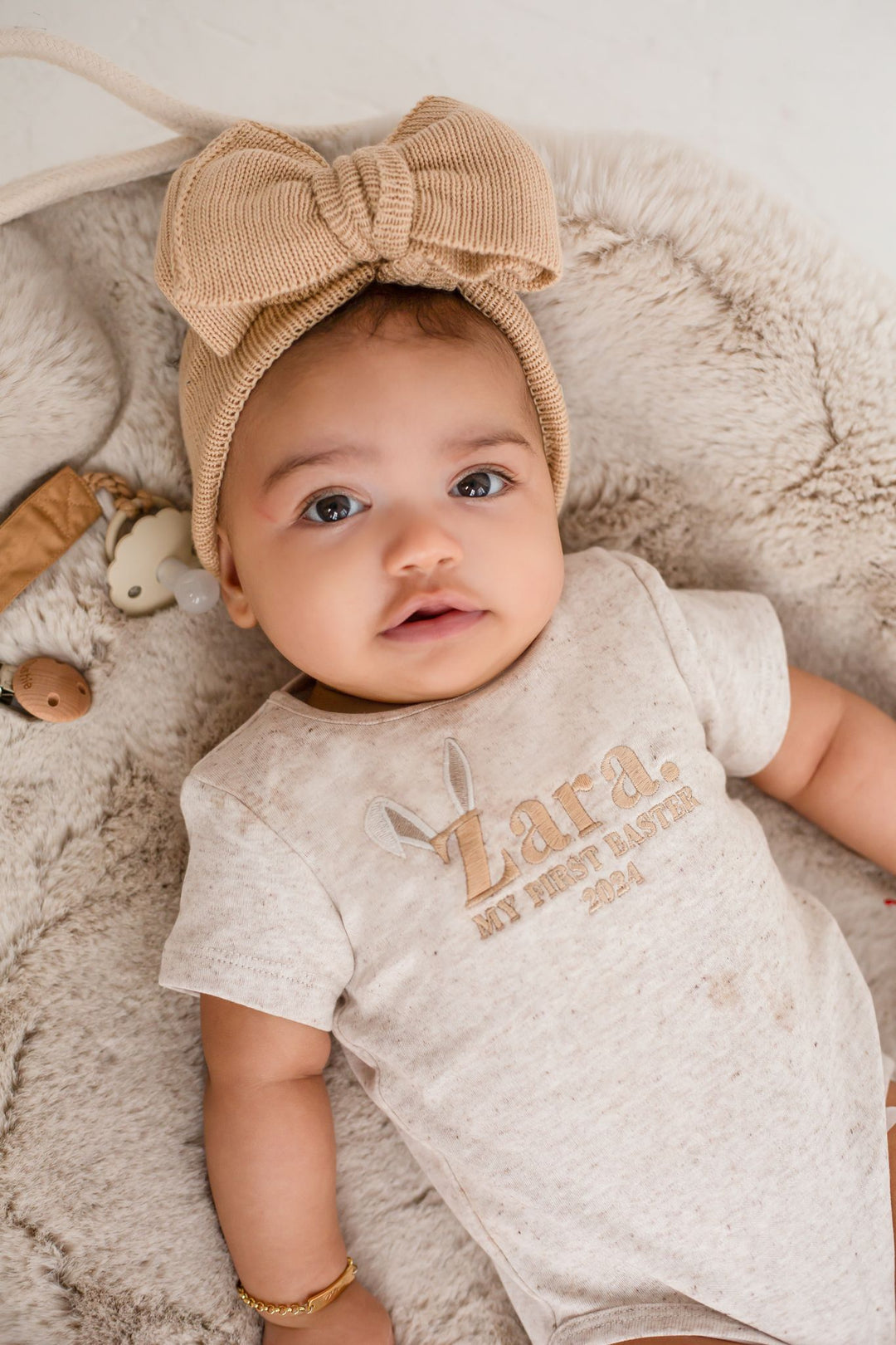 First Easter name Signature Baby Bodysuit