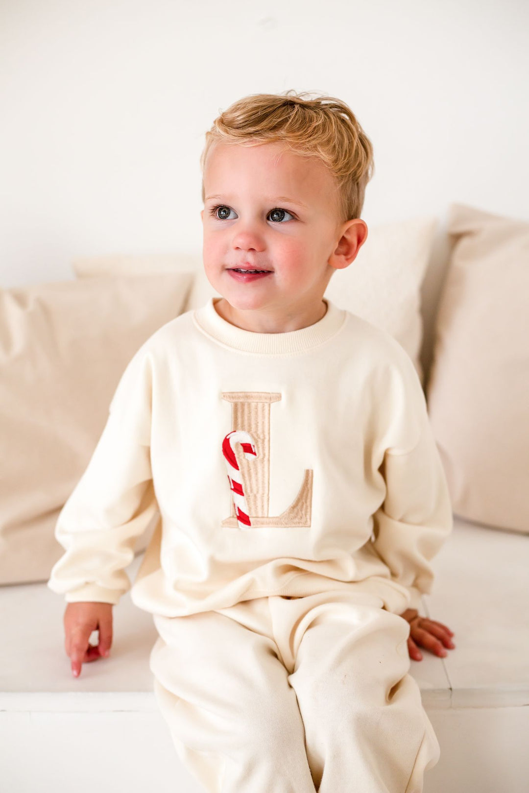 Candy Cane Initial Personalised Tracksuit - Embroidered