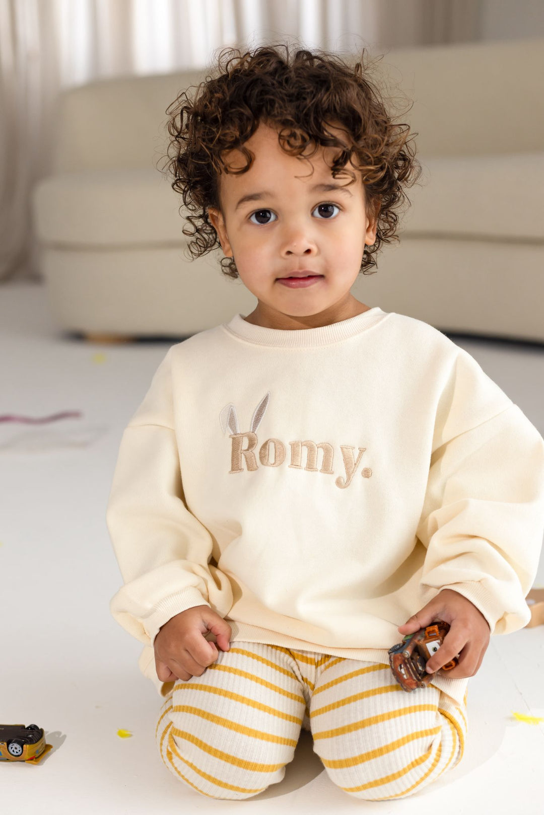 Bunny Name Oversized Fleece Sweatshirt - Embroidery