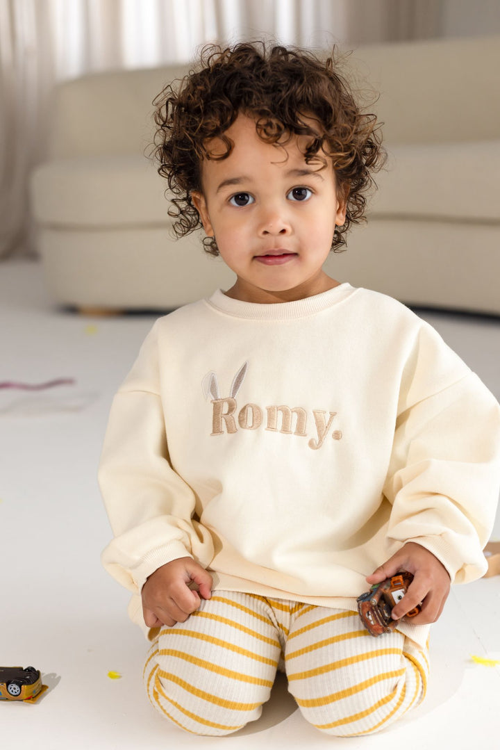 Bunny Name Oversized Fleece Sweatshirt - Embroidery