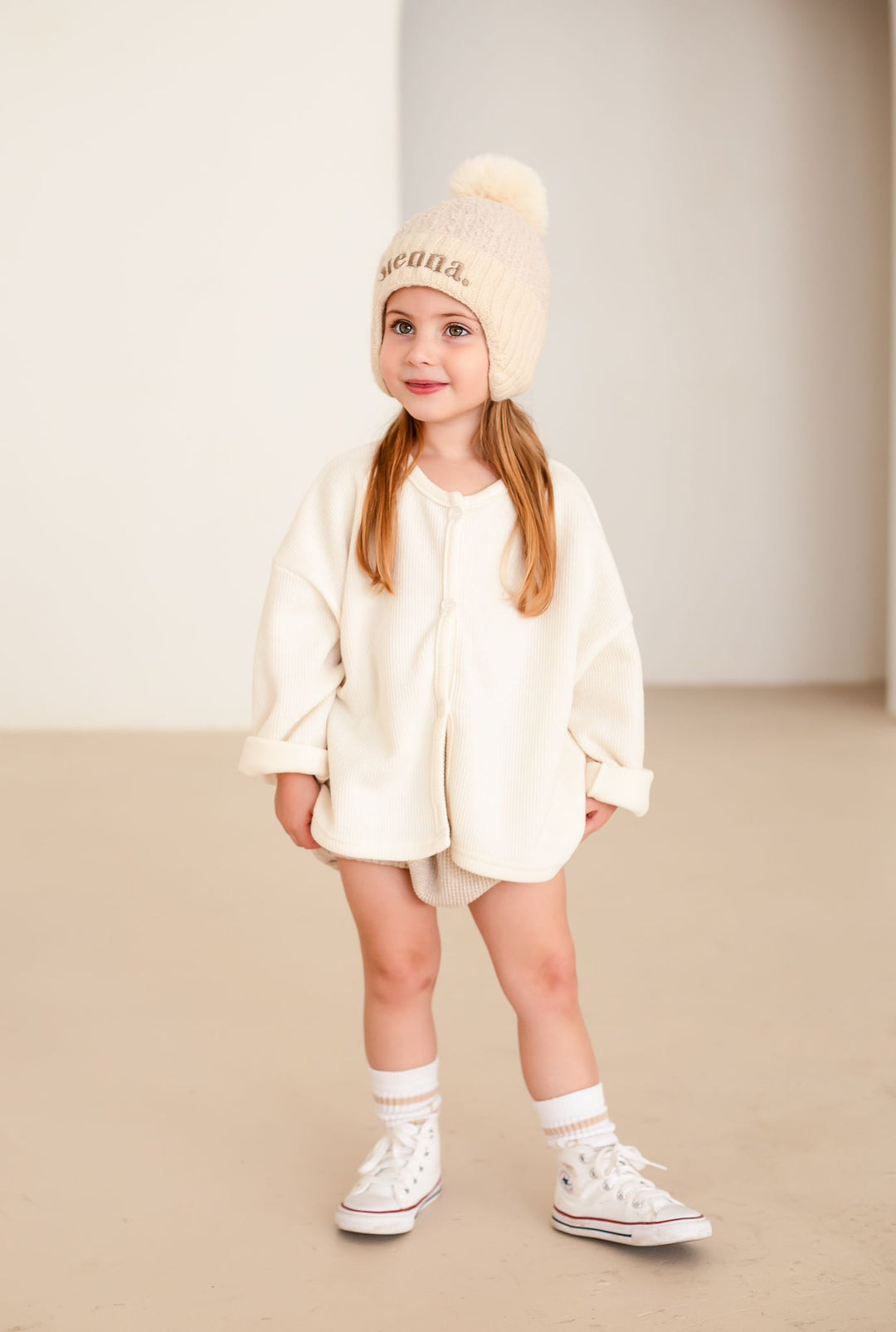 Cream Soft Cardigan - Embroidered