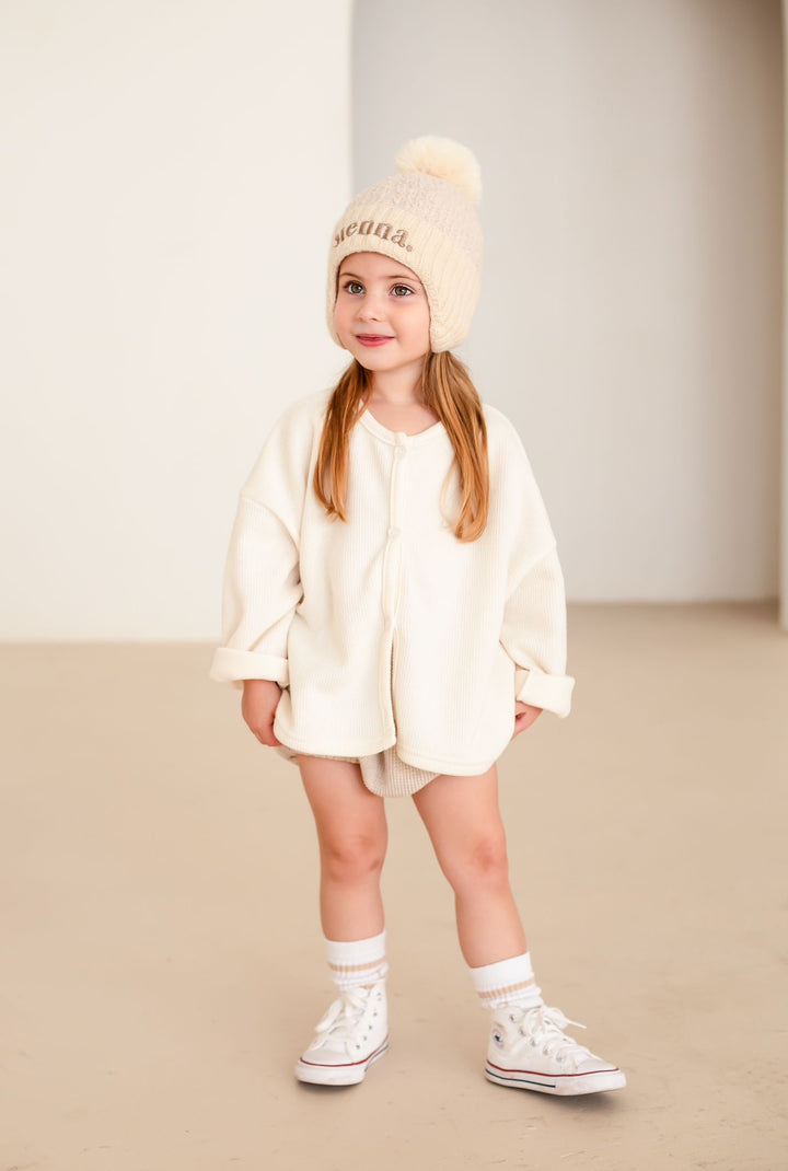 Cream Soft Cardigan - Embroidered