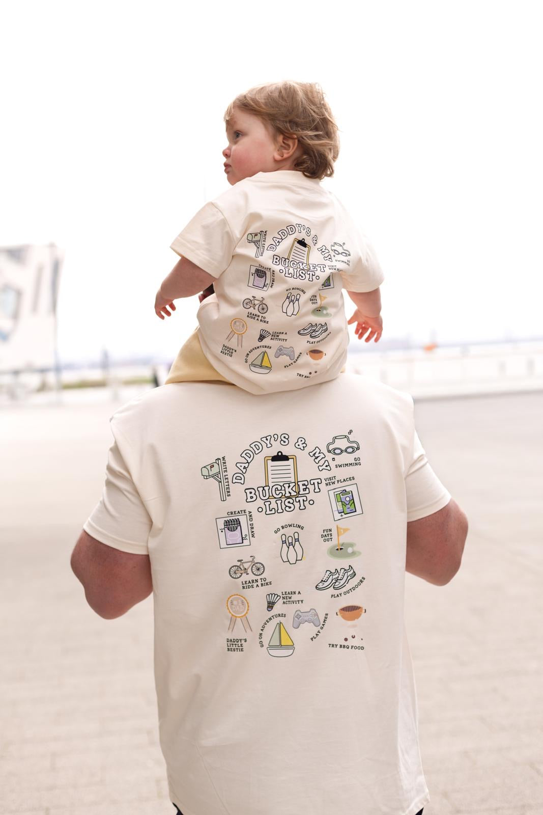 Kids Father's Day Bucket List Vanilla T-Shirt - Print