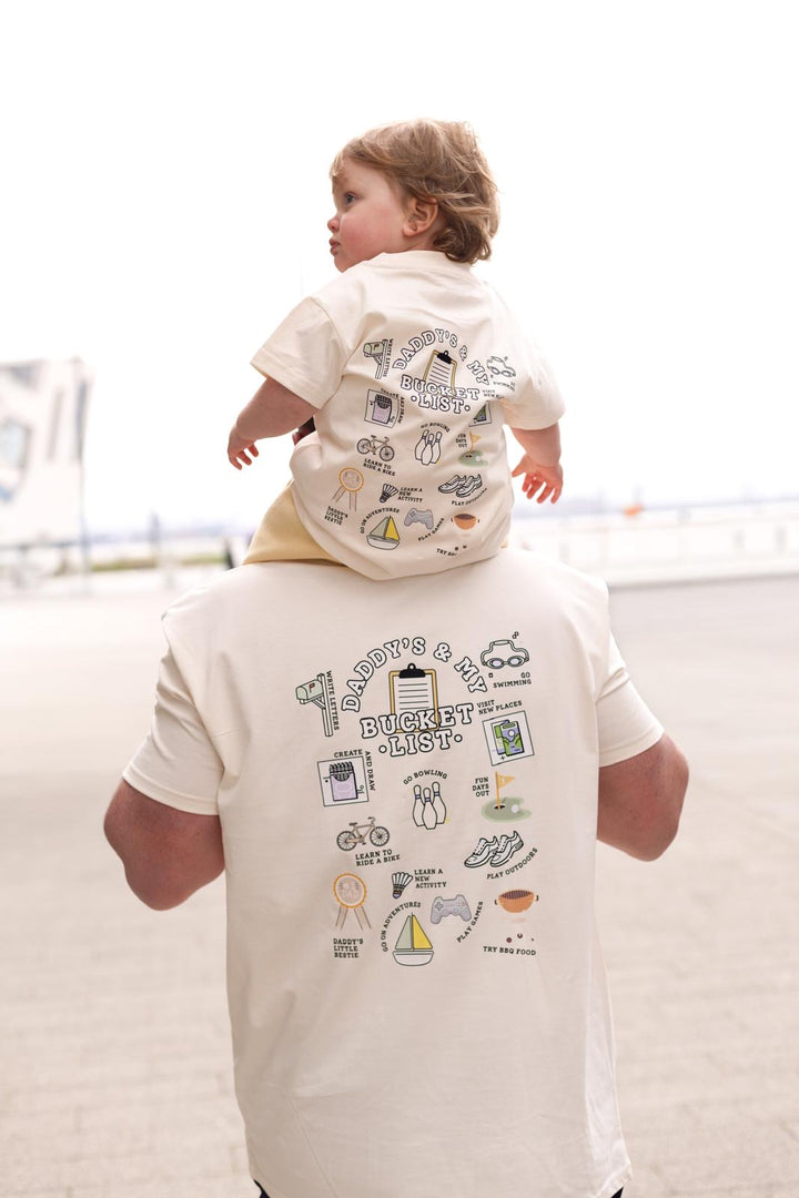 Kids Father's Day Bucket List Vanilla T-Shirt - Print