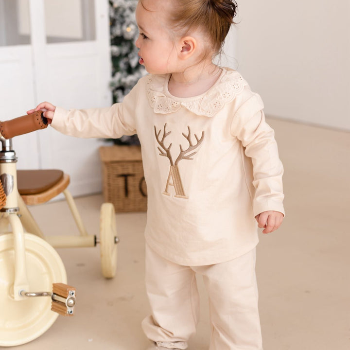 Frill Antler Initial Classic Lounge Set - Embroidered