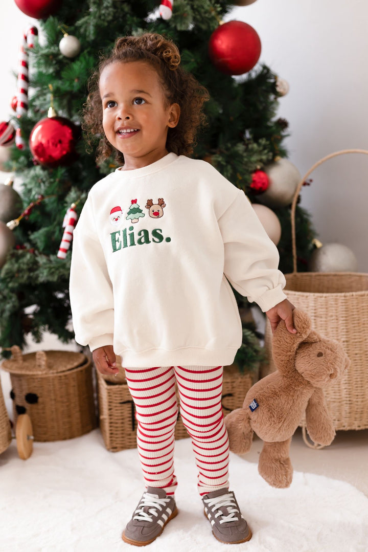Fleece Vanilla Heart TRIO design Sweatshirt - Embroidered