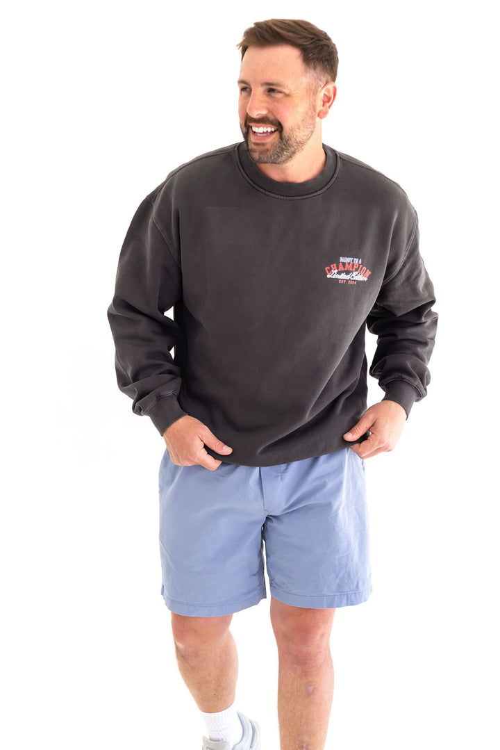 Black Faded Champion Sweatshirt - Adult Print