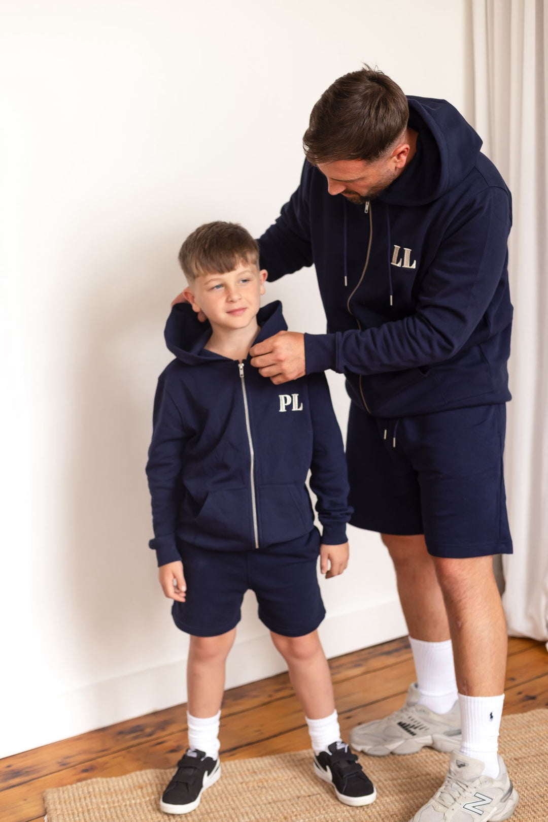 Adult Navy Zip  Personalised Hoodie (Embroidered)