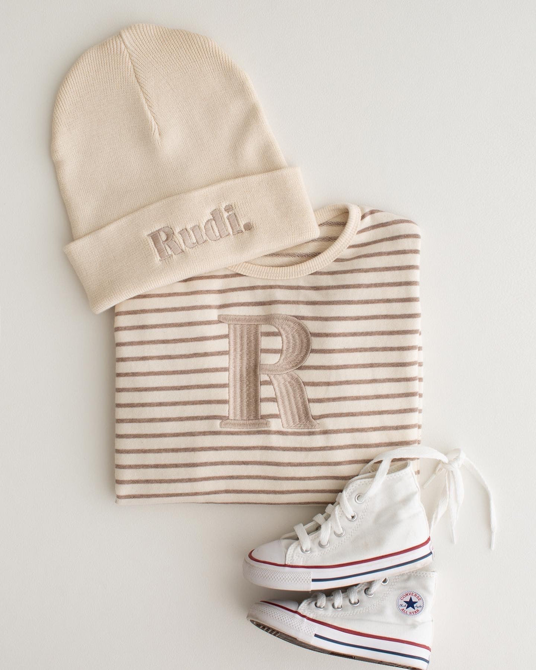 Oversized Stripe Sweatshirt - Embroidered