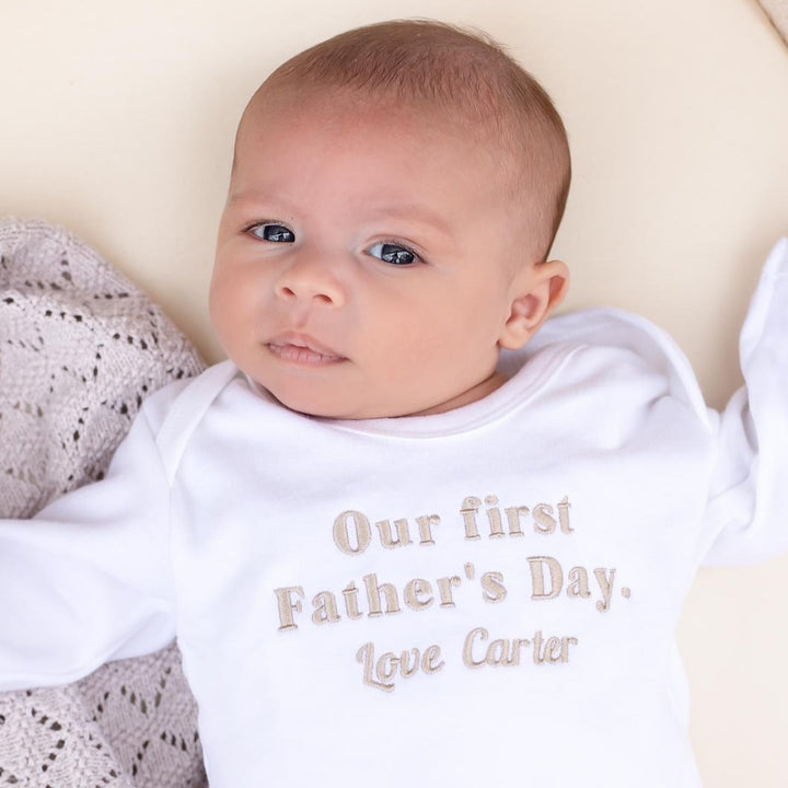 First Father's Day Outfit - Embroidered