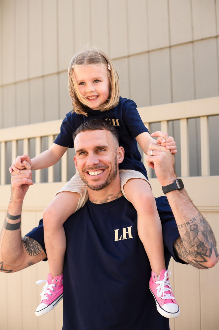 Child initial T-shirt - embroidered