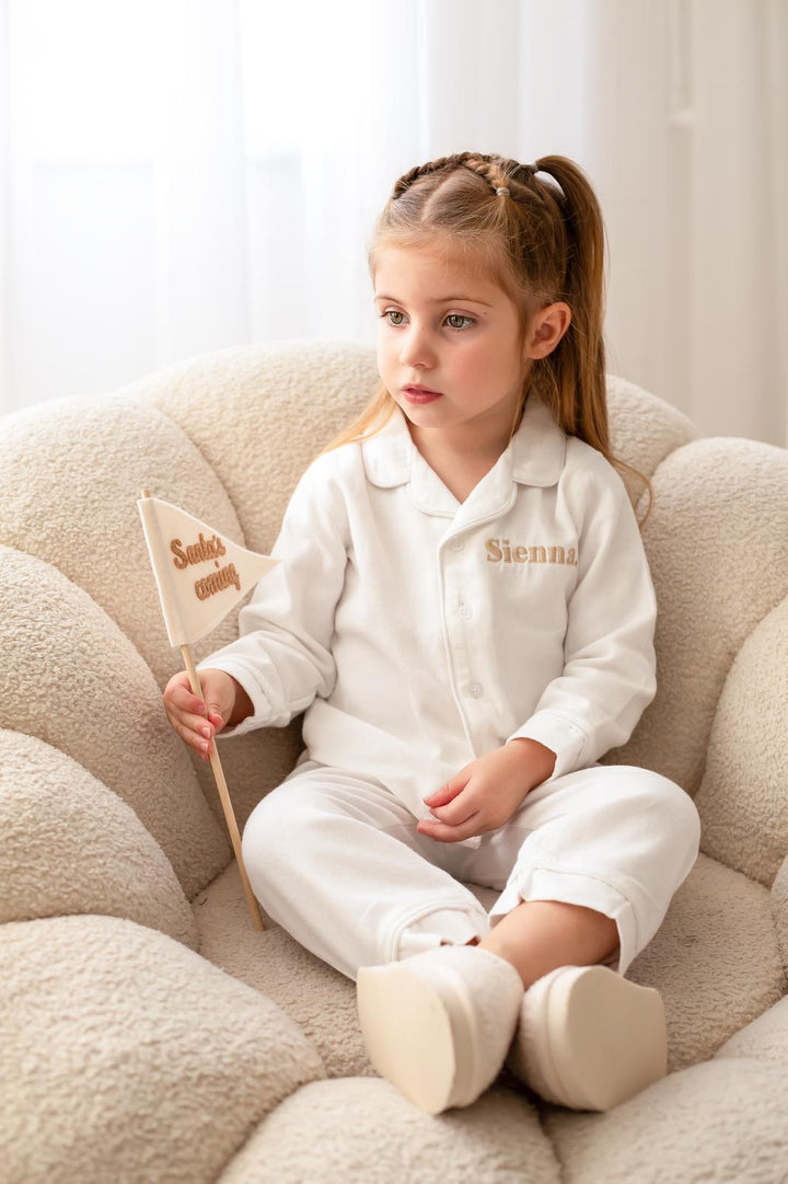 Name Button up Set - Embroidered
