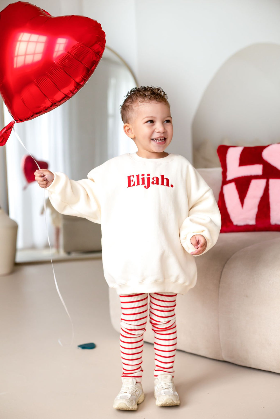 Fleece Vanilla Heart Sweatshirt - Embroidered (name)