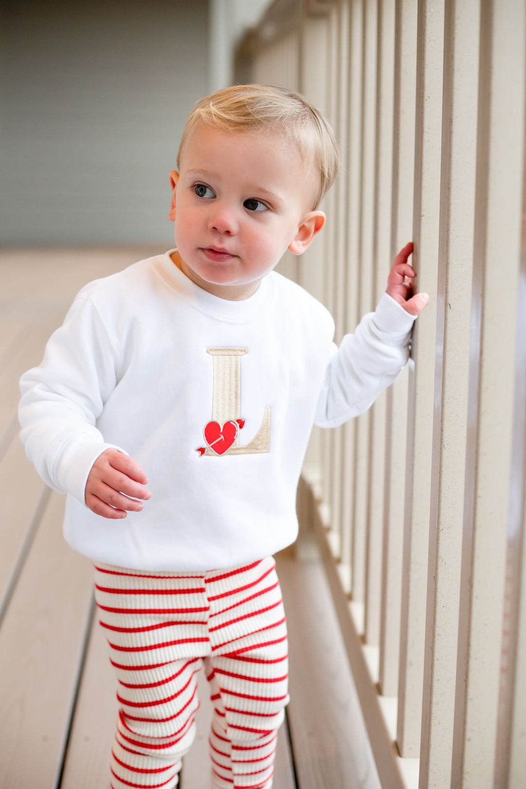 Red striped Ribbed Leggings