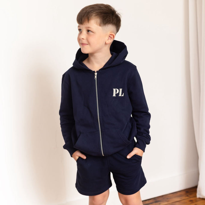 Child Navy Matching Jogger shorts