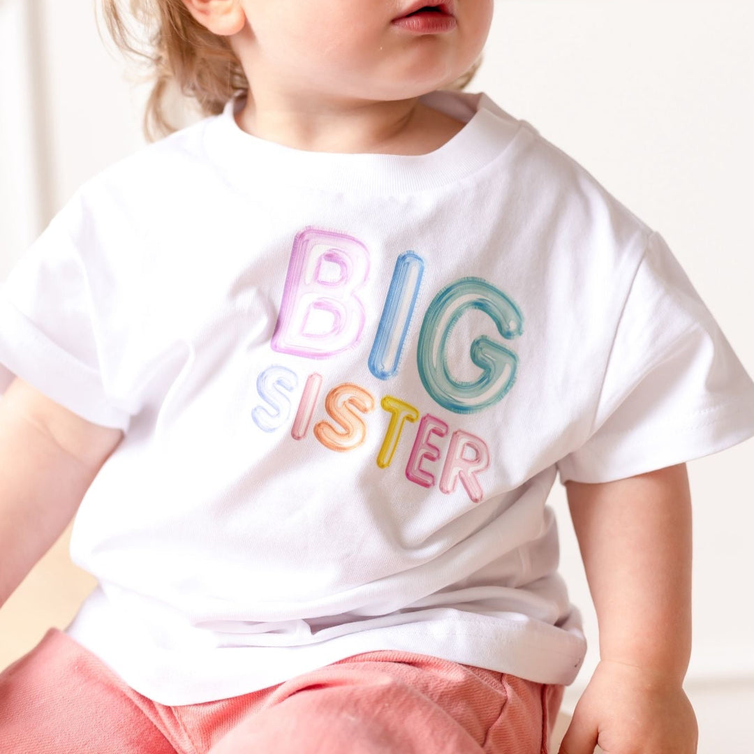 Colourful Big sibling Balloon Tshirt - Print
