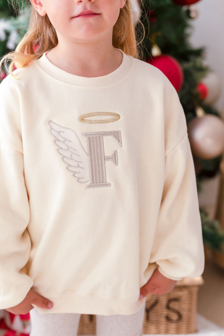 Snow Angel inspired initial Sweatshirt - Embroidery