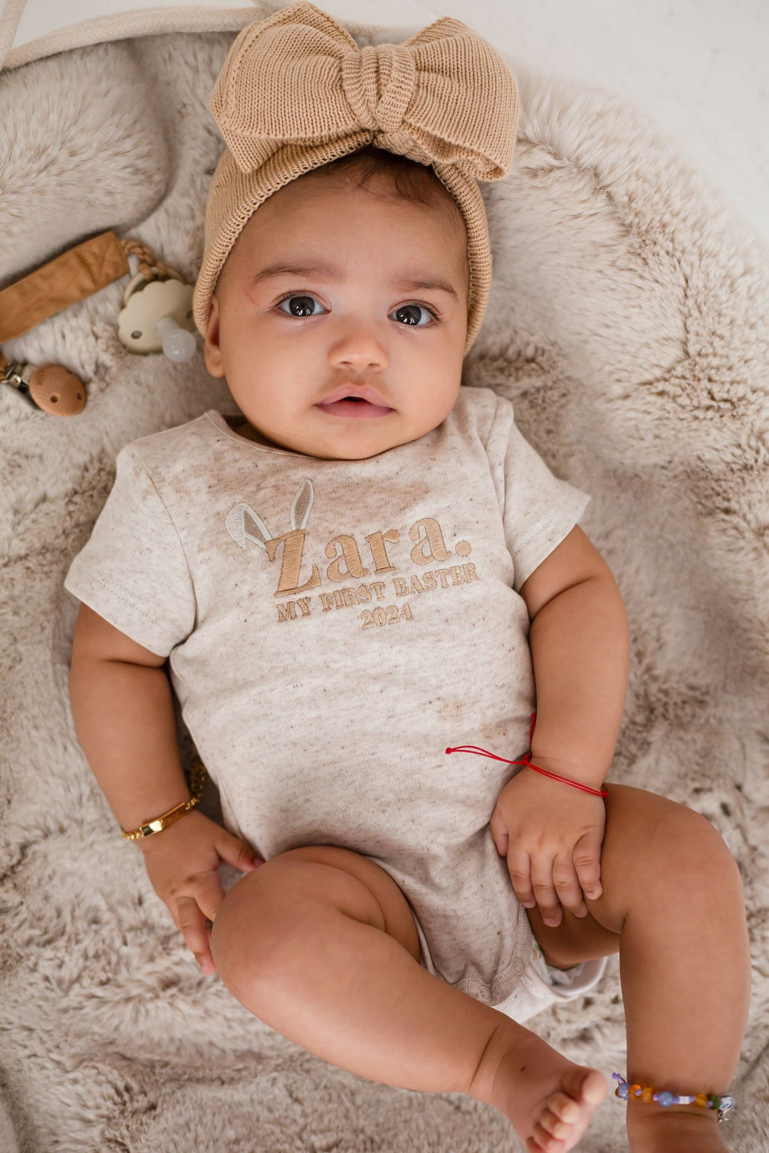 First Easter name Signature Baby Bodysuit