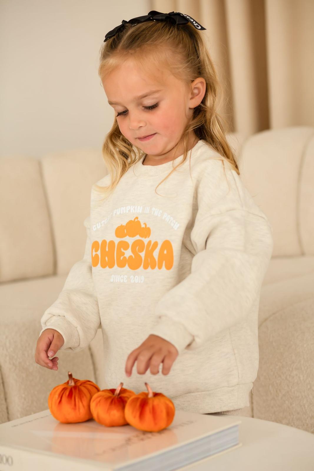 Pumpkin Oatmilk Oversized Sweatshirt - bubble print