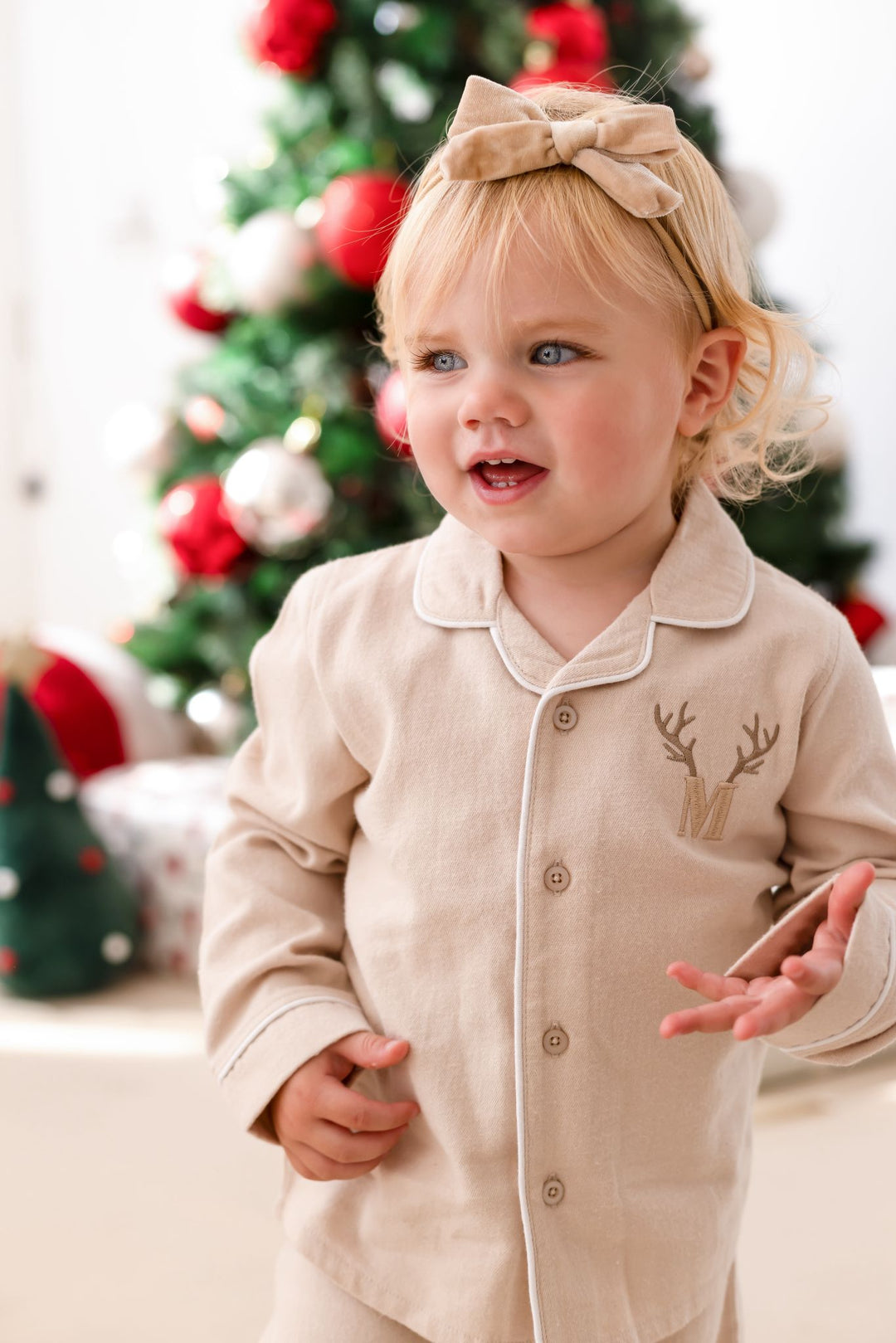 Antler Initial Button up Set - Embroidered