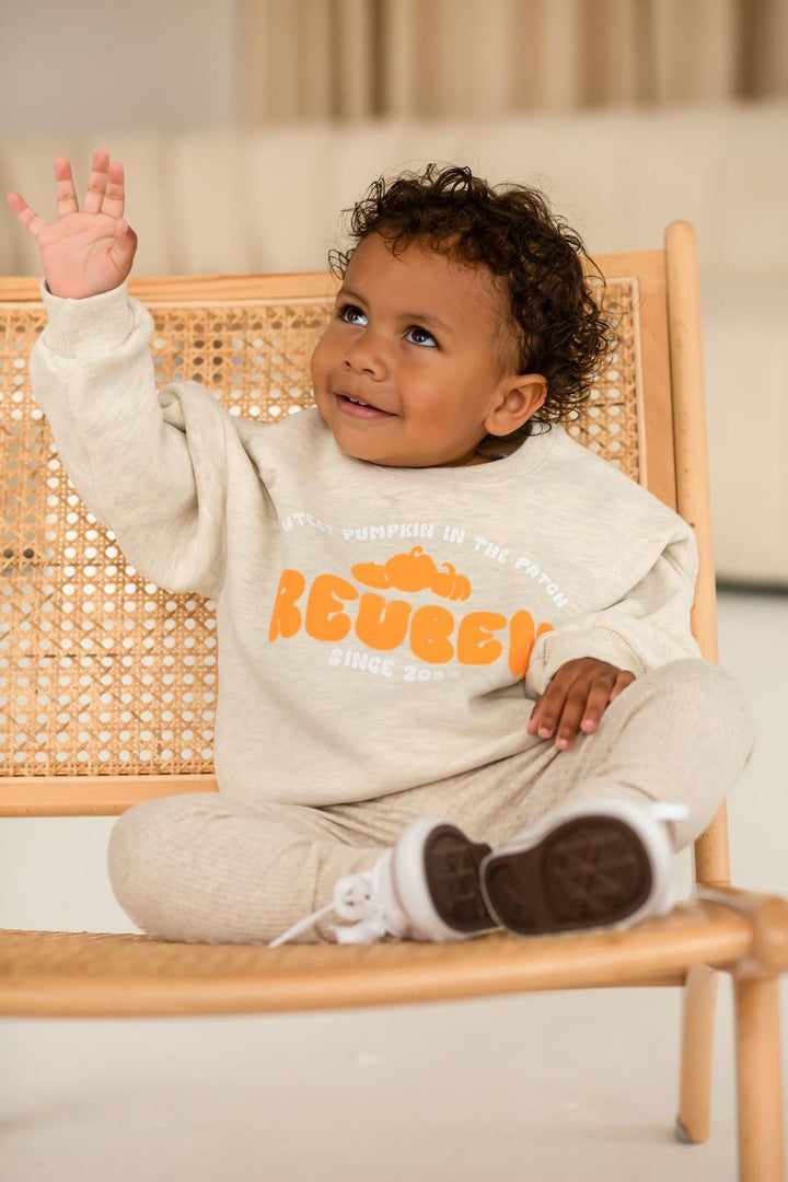 Pumpkin Oatmilk Oversized Sweatshirt - bubble print