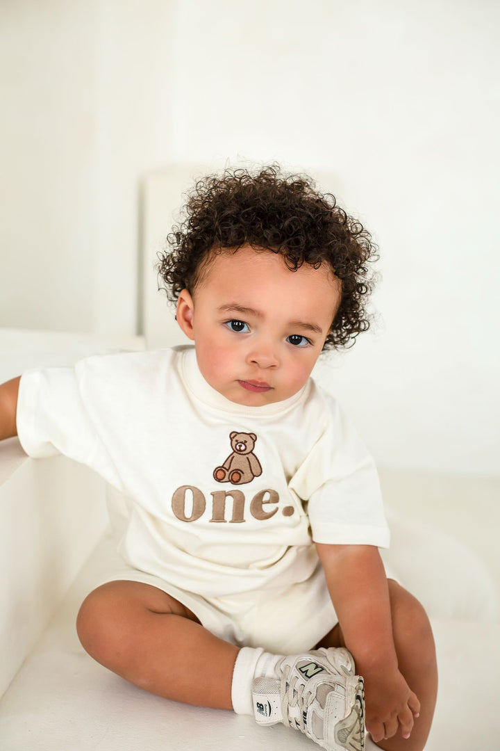 Birthday Bear Indi Elle Short Set - Signature Embroidered