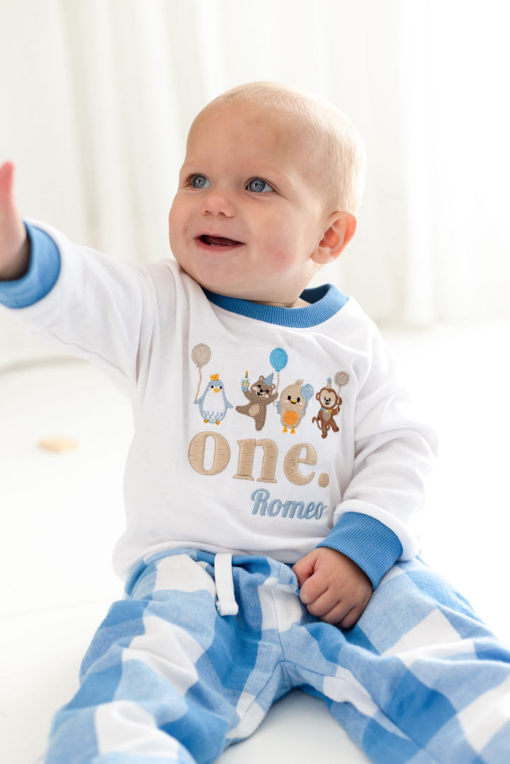 New Checked Birthday PJ Set