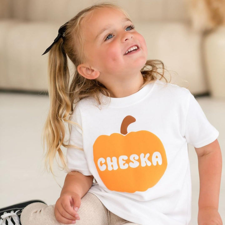 Pumpkin T-shirt - Bubble Print Name