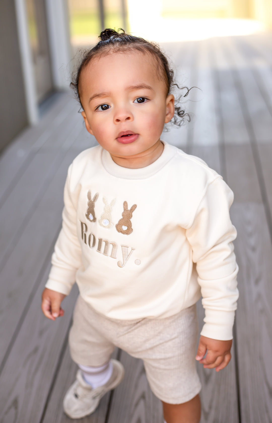 Three Bunny Name Sweatshirt - Embroidered