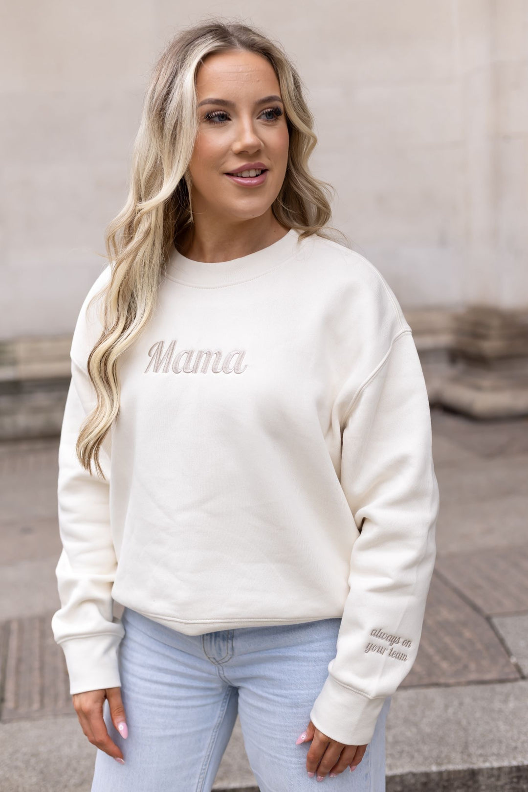 Matching Sleeve Personalisation Adult Sweatshirt - Embroidered (2 places)