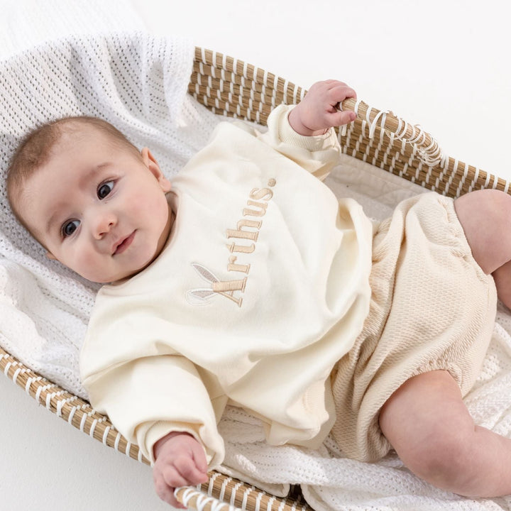Bunny Name Oversized Fleece Sweatshirt - Embroidery