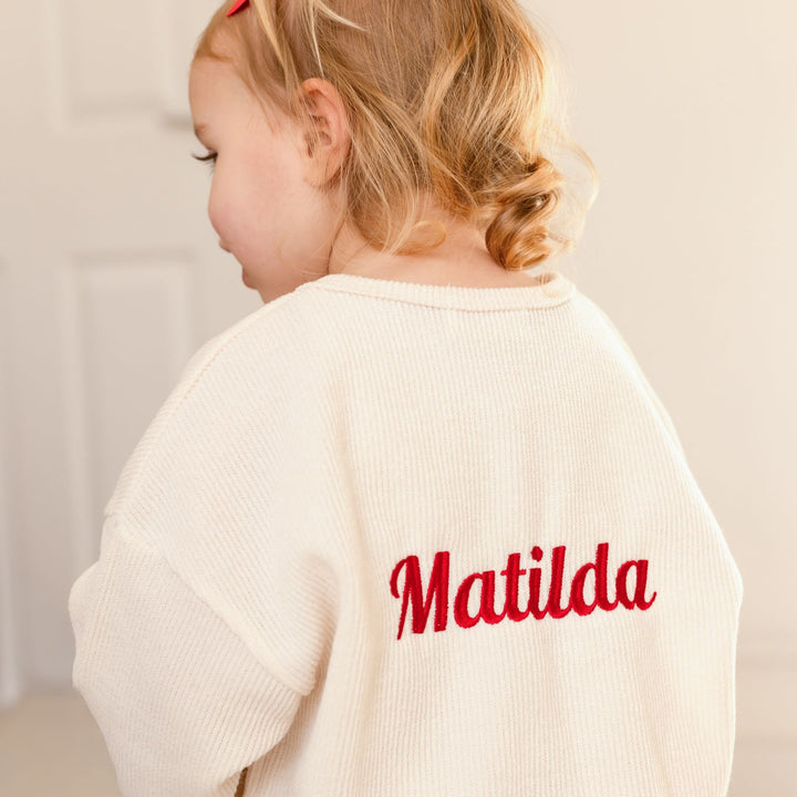 Cream Soft Cardigan - Embroidered