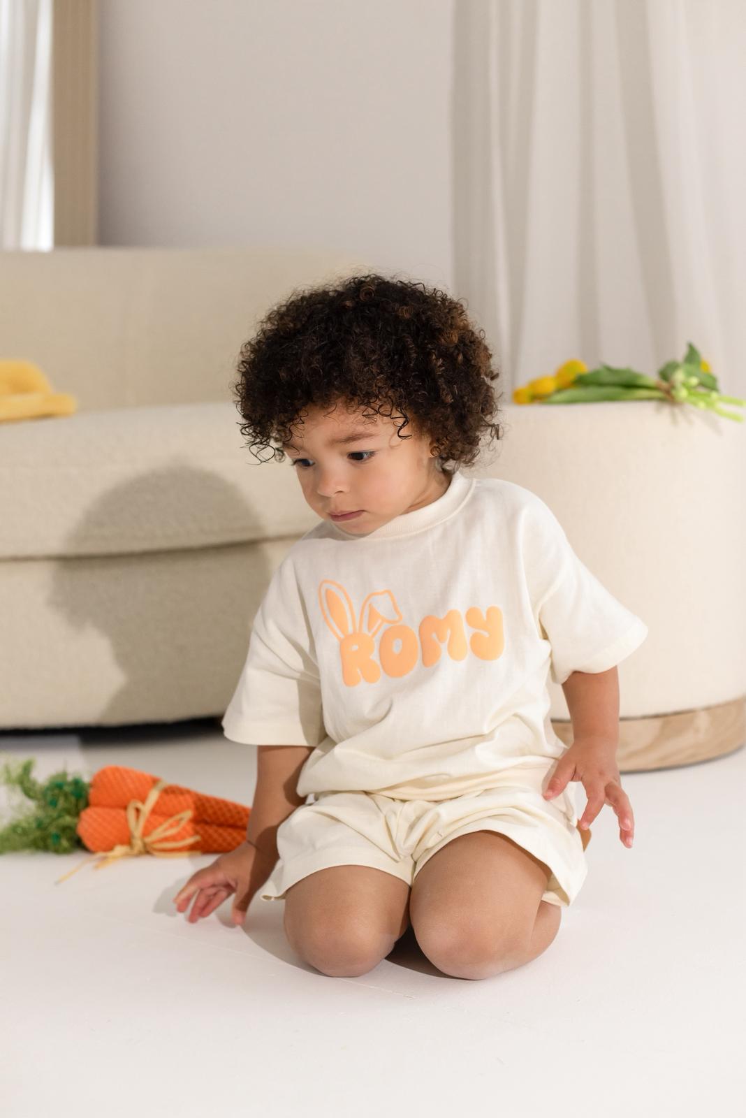 Vanilla Easter Name Indi Elle Short Set - Bubble Print