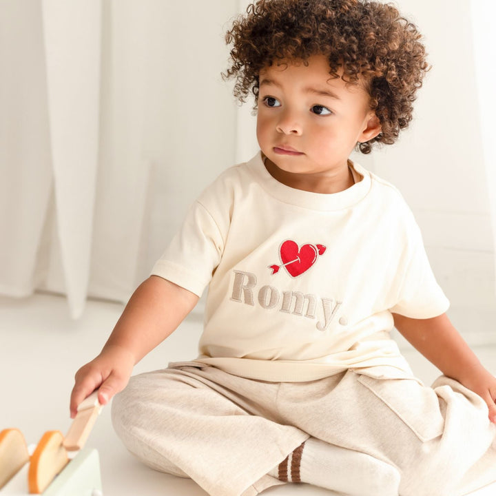 Personalised Childrens Vanilla Love Tshirt - Embroidered