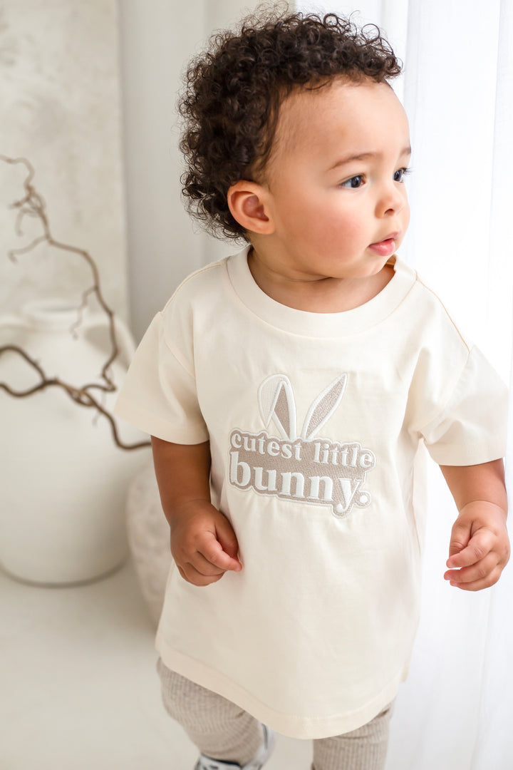 Cutest Bunny Vanilla Name Tshirt - Embroidered