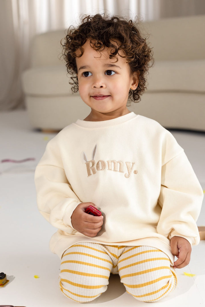 Bunny Name Oversized Fleece Sweatshirt - Embroidery