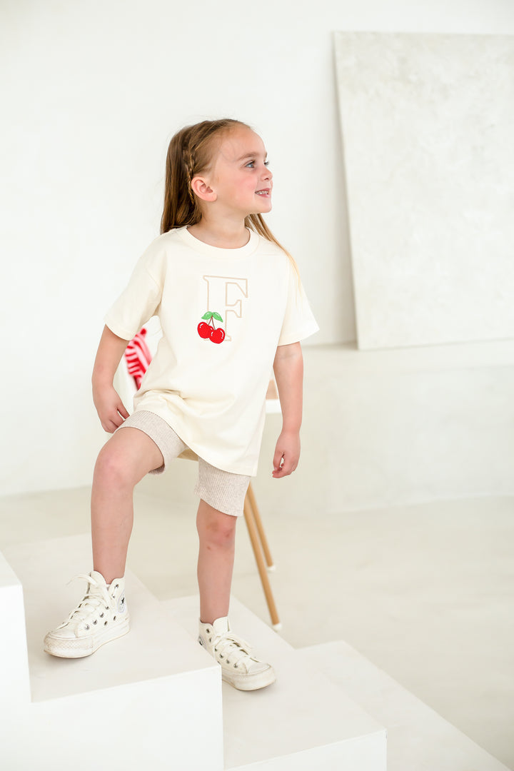 Initial Cherry Tshirt - Embroidered