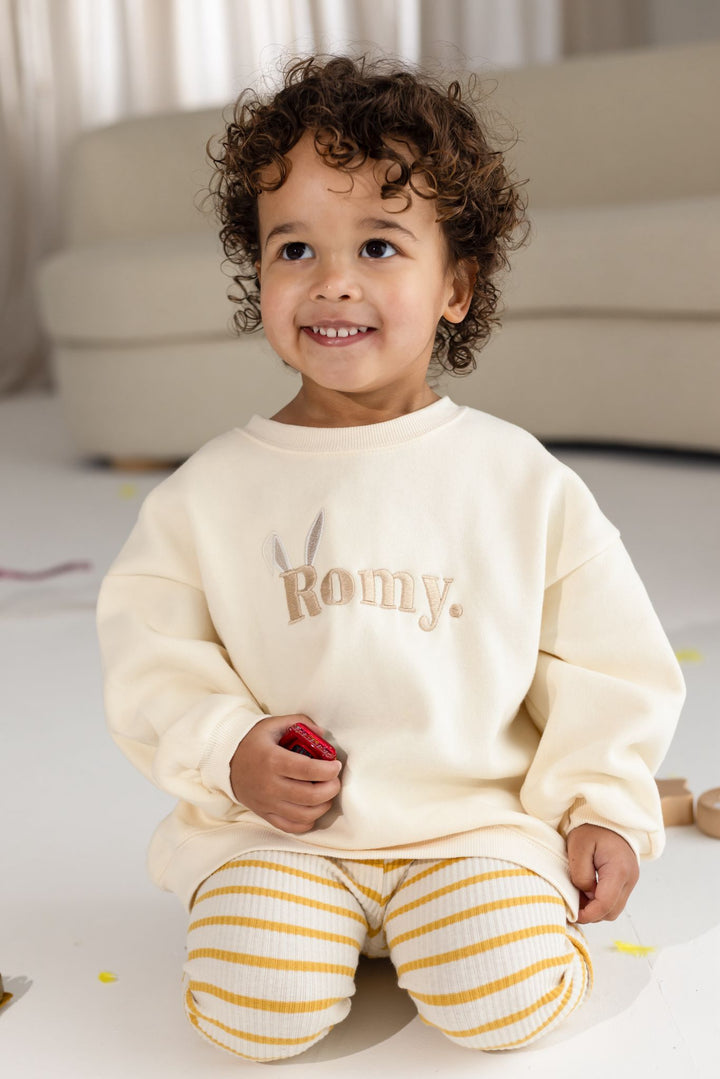 Bunny Name Oversized Fleece Sweatshirt - Embroidery