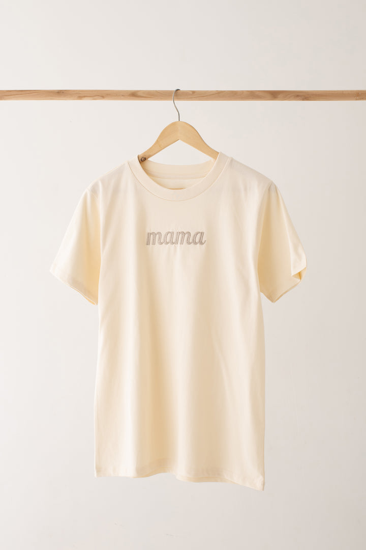 mama Vanilla Matching T-shirt - Embroidered