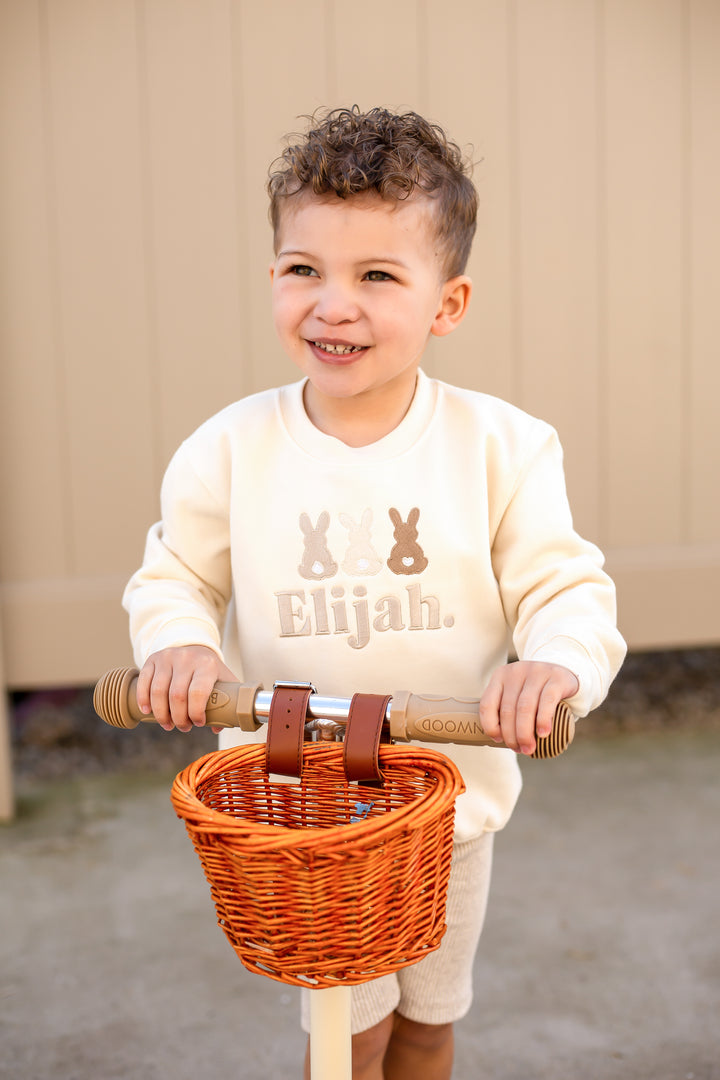 Three Bunny Name Sweatshirt - Embroidered