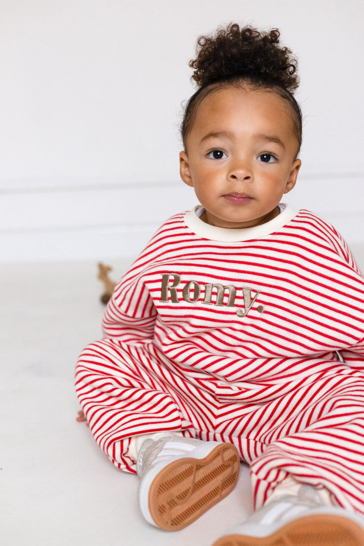 FLEECE Oversized Name Stripe Tracksuit - Embroidered
