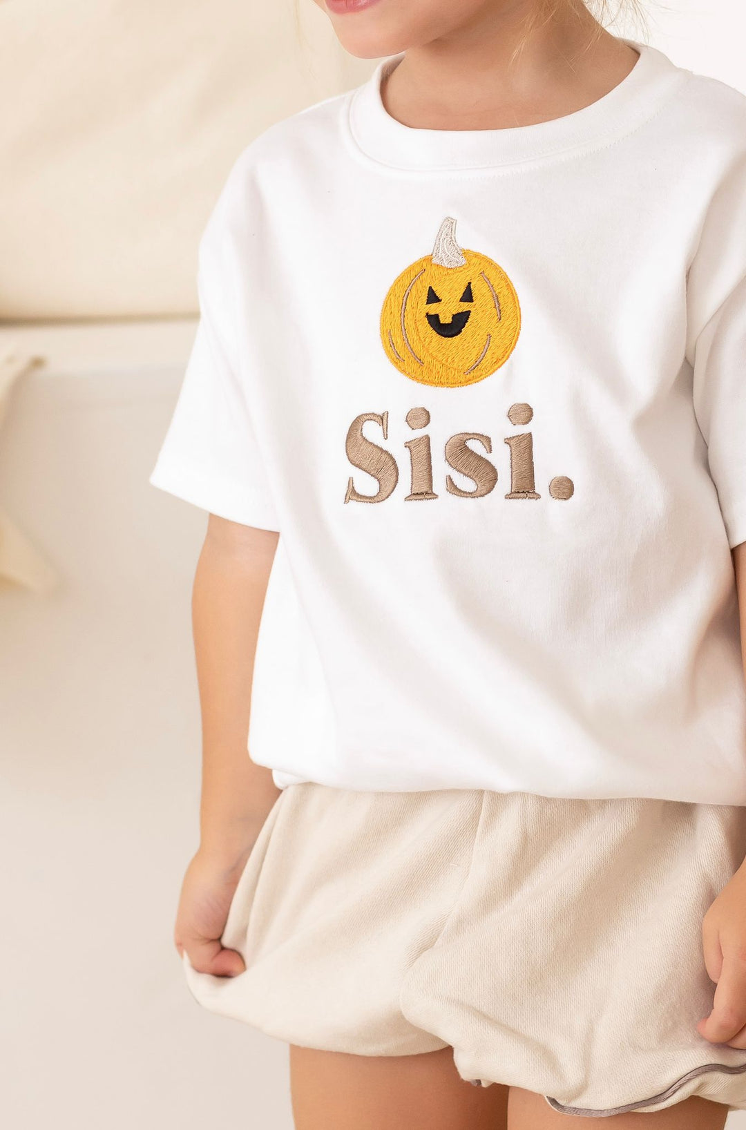 Pumpkin Name Tshirt - Embroidered Classic