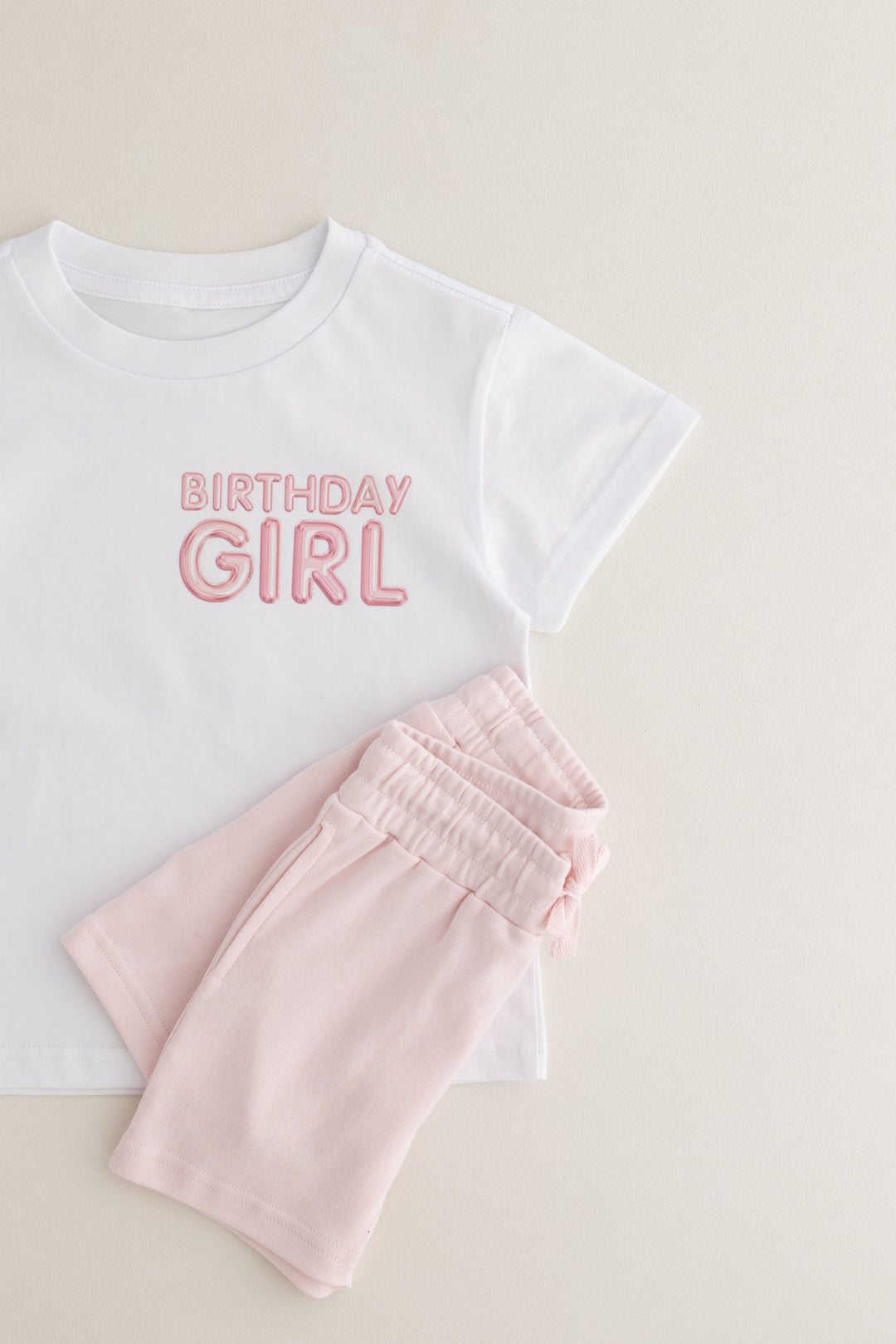 Balloon Birthday SHORT SET Blue & Pink - Print
