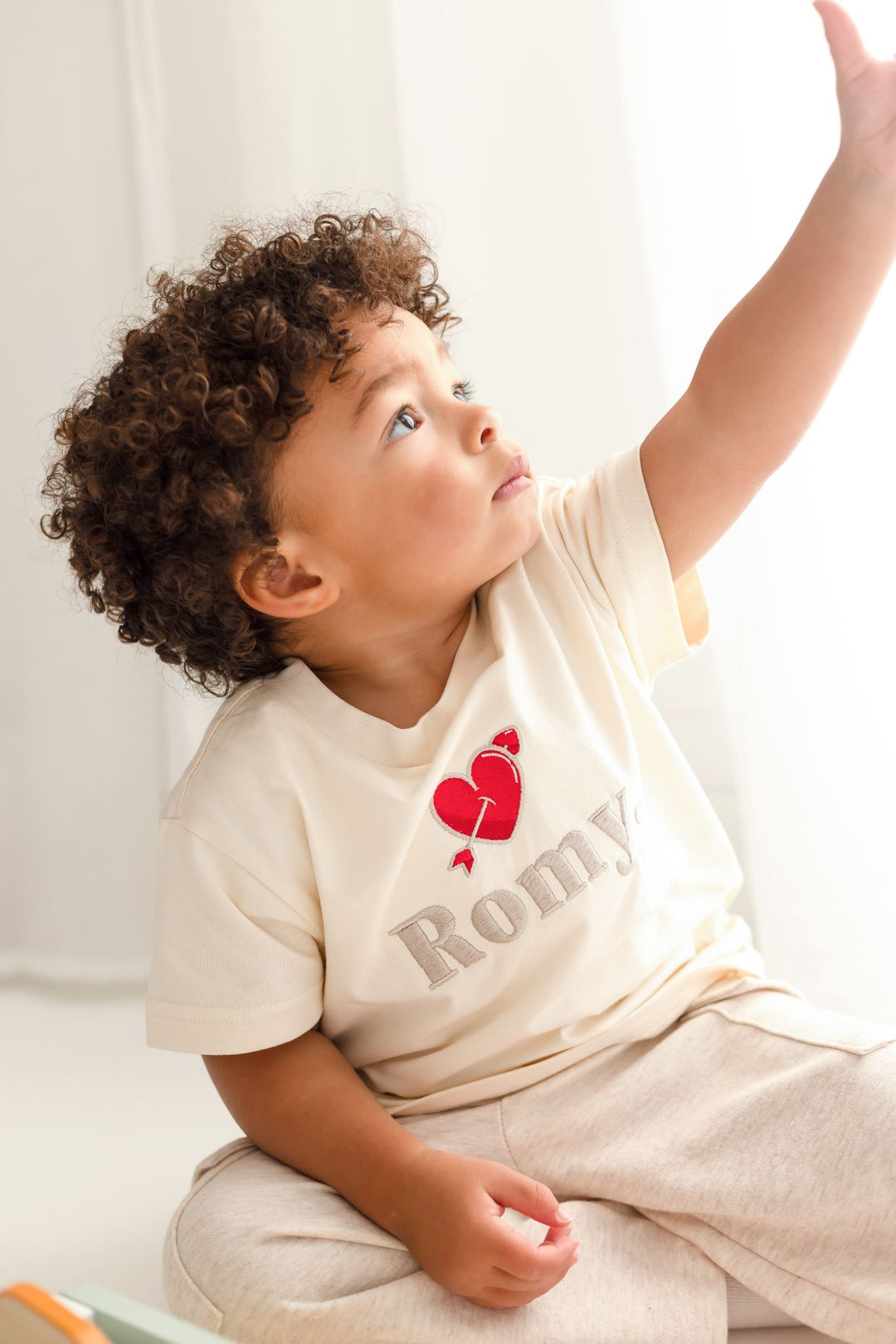 Personalised Childrens Vanilla Love Tshirt - Embroidered